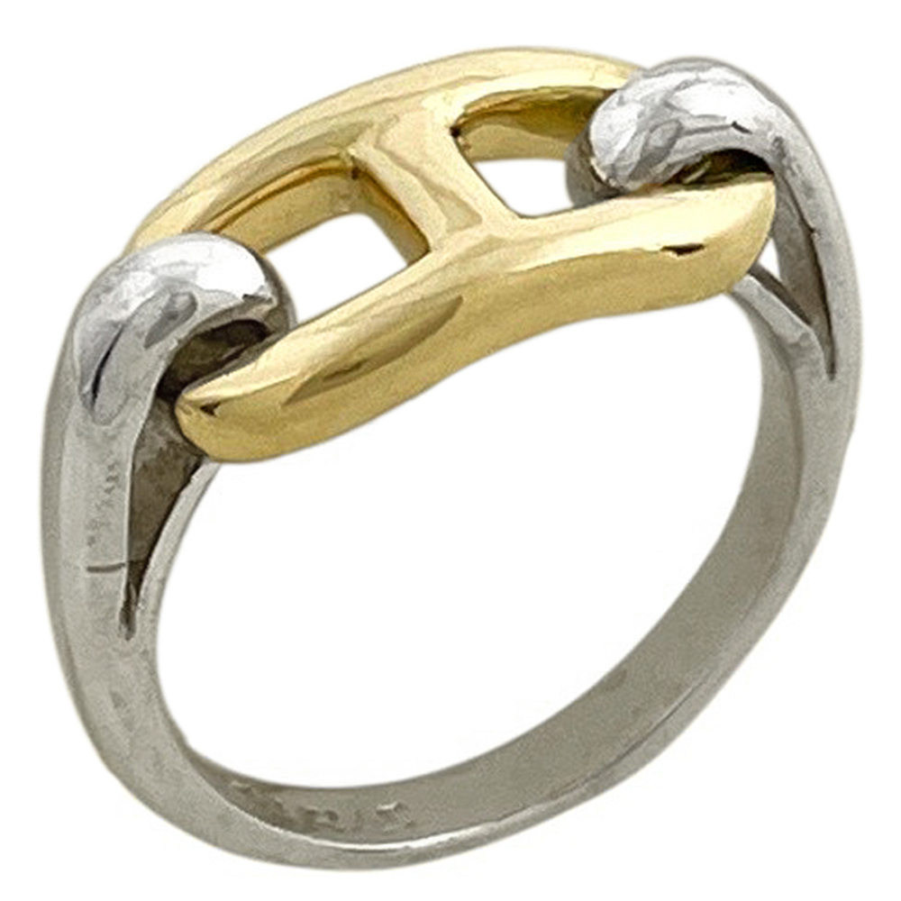 Hermes HERMES Ring Chaine d'Ancre Silver Gold Women's